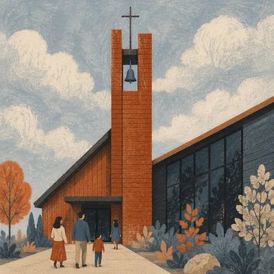 Modern Church Bell Tower Exterior