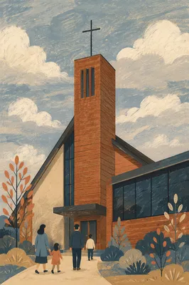 Modern Church Bell Tower Exterior