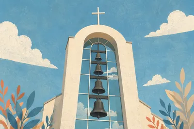 Modern Church Bell Tower Exterior