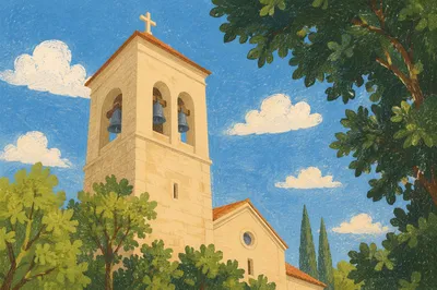 Modern Church Bell Tower Exterior