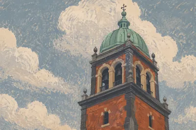 Modern Church Bell Tower Exterior