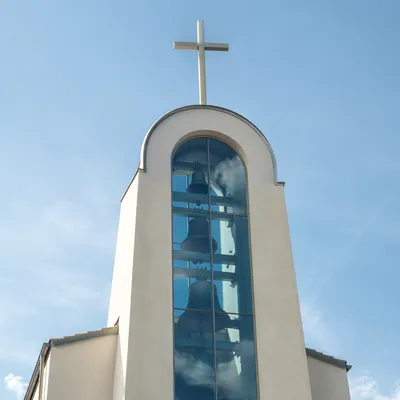 Modern Church Bell Tower Exterior