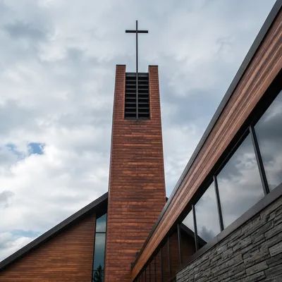 Modern Church Bell Tower Exterior
