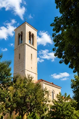 Modern Limestone Church Bell Tower Exterior