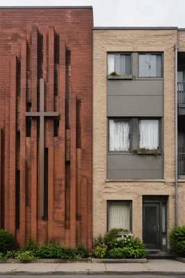 Modern Urban Church Brick Facade