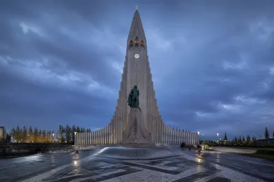 Modern Church Exterior at Blue Hour