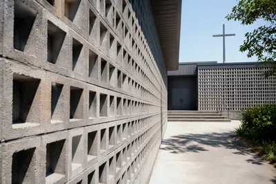 Modern Church Breeze Block Facade