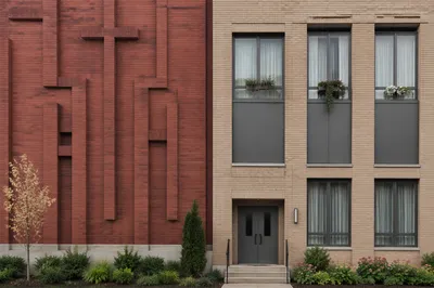Modern Urban Church Brick Facade