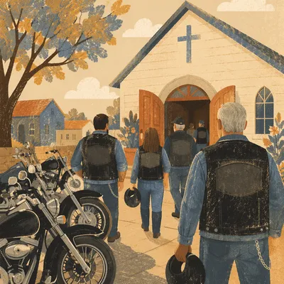Motorcycle Ministry Fellowship Outside Community Church