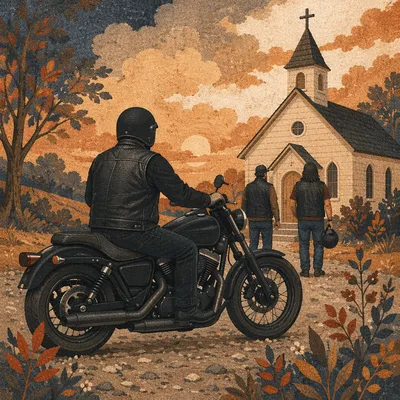 Motorcycle Ministry Gathering at Rural Church