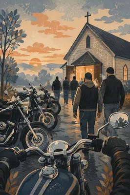 Motorcycle Ministry Gathering at Dawn Church