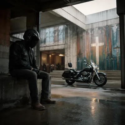 Motorcycle Ministry Gathering Before Evening Service
