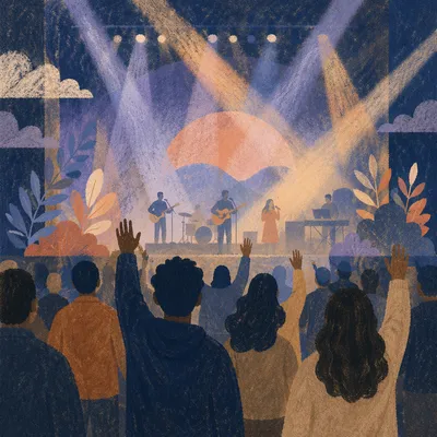 Evening Worship With Concert Style Lights