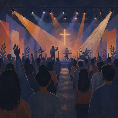 Concert Style Worship Lights in Church