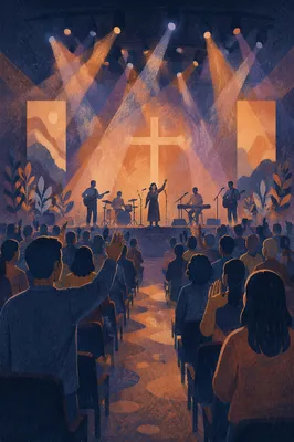 Concert Style Worship Lights in Church