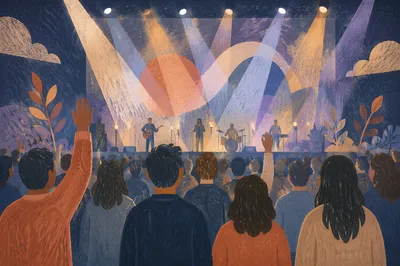 Concert Style Worship Lights in Church