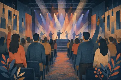 Contemporary Church Worship with Moving Stage Lights