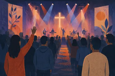 Concert Style Worship Lights in Church