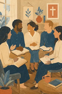 Multicultural Bible Study Fellowship in Warm Church Room