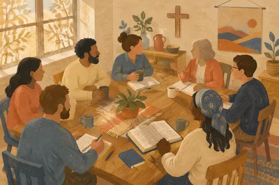 Warm Multicultural Bible Study Fellowship Gathering