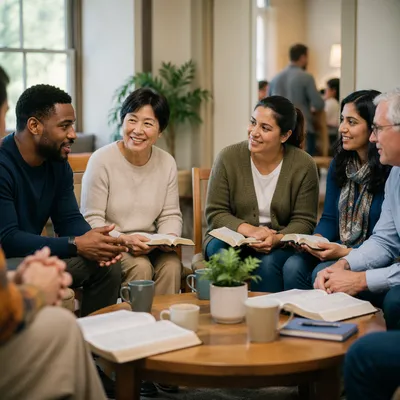 Multicultural Bible Study Group in Warm Fellowship