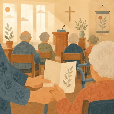 Peaceful Nursing Home Chapel Worship Gathering