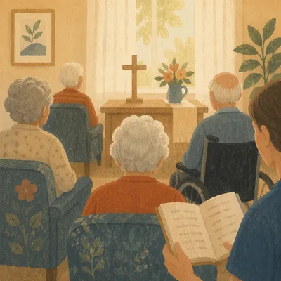 Peaceful Nursing Home Worship Gathering