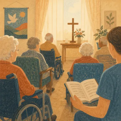 Peaceful Nursing Home Worship Gathering