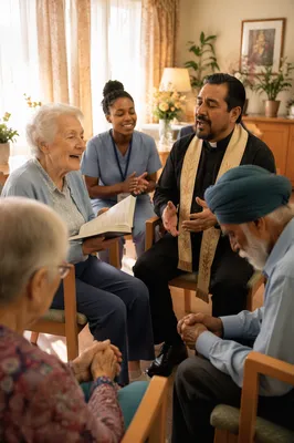 Elderly Worship Gathering in Nursing Home
