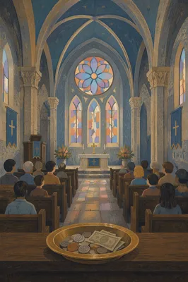 Offering Plate at Cathedral Altar