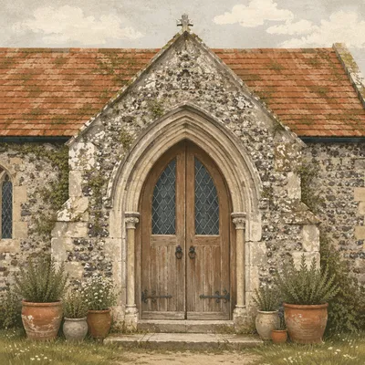 Old Stone Church Arched Doorway