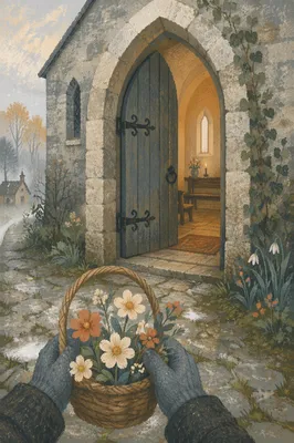 Welcoming Old Stone Church Door