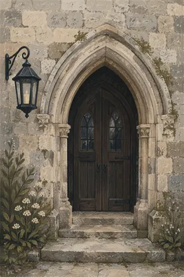Old Stone Chapel Arched Doorway