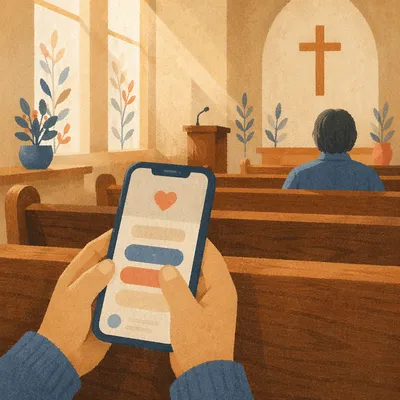 Online Giving App in Church Pew