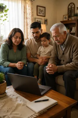 Family Joining Online Worship at Home