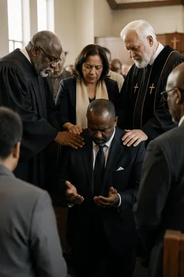 Pastor Ordination Prayer in Church Sanctuary