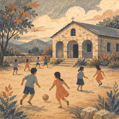 Children Playing at Rural Mission Orphanage