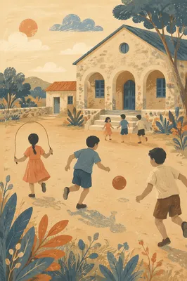 Children Playing at Rural Mission Orphanage
