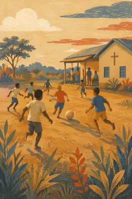Children Playing Soccer Near Mission Care Home
