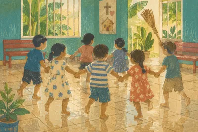 Children Playing in Mission Orphanage Home