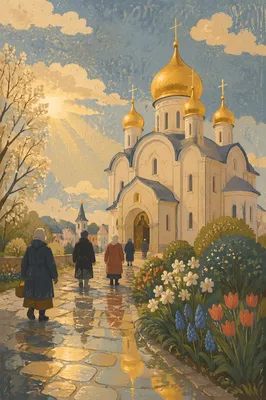 Golden Domes of Orthodox Church Exterior