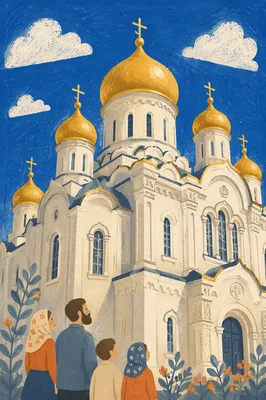 Golden Domes of Orthodox Cathedral Exterior