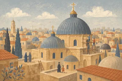 Historic Orthodox Church with Golden Domes