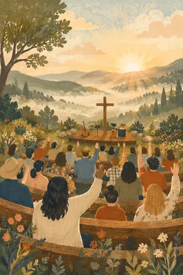 Sunrise Hillside Amphitheater Worship Gathering