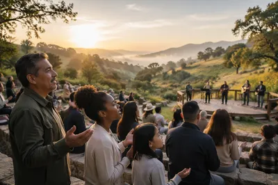 Hillside Worship Gathering at Sunrise