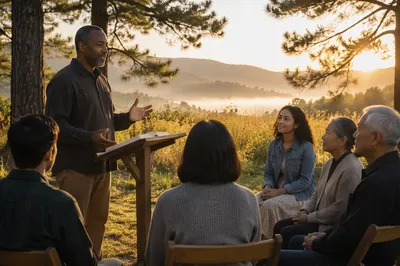 Outdoor Church Gathering at Sunrise Meadow