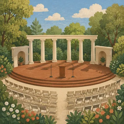 Outdoor Church Service in Park Amphitheater