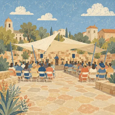 Outdoor Church Service in Park Amphitheater