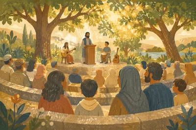 Outdoor Church Service in Park Amphitheater