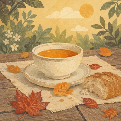 Outdoor Communion Table in Autumn Garden